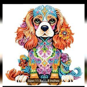 Diamond Painting Kit,  cooker spaniel dog, measures 30 x 30 cm